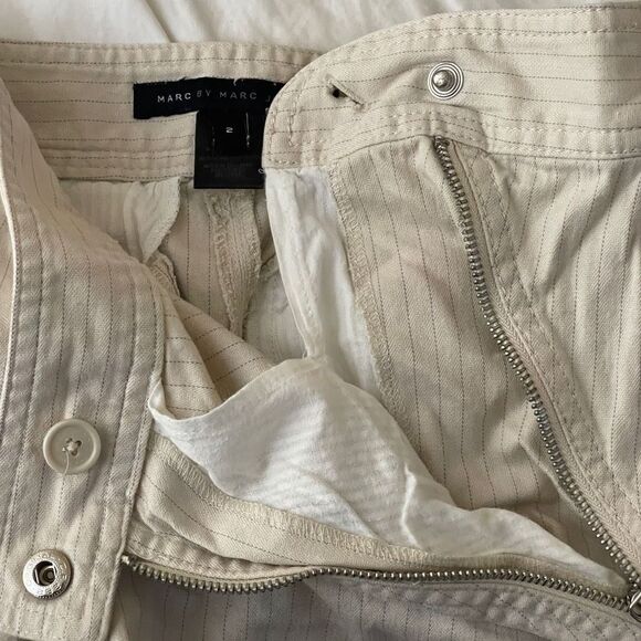 Marc By Marc Jacobs Shorts Womens 2 Chino Pockets Striped Cotton Bland - Picture 12 of 12